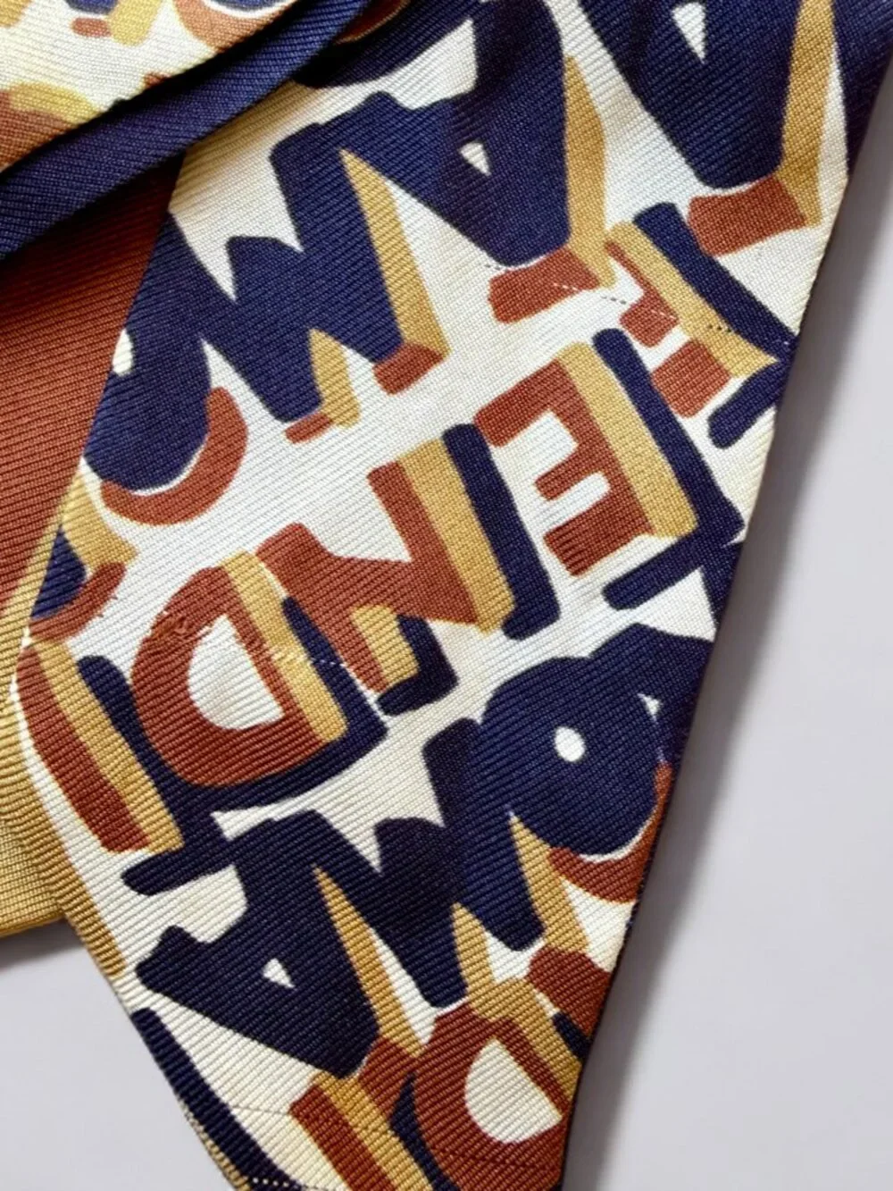 Fendi F Roma Brown Silk Wrappy Long Scarf